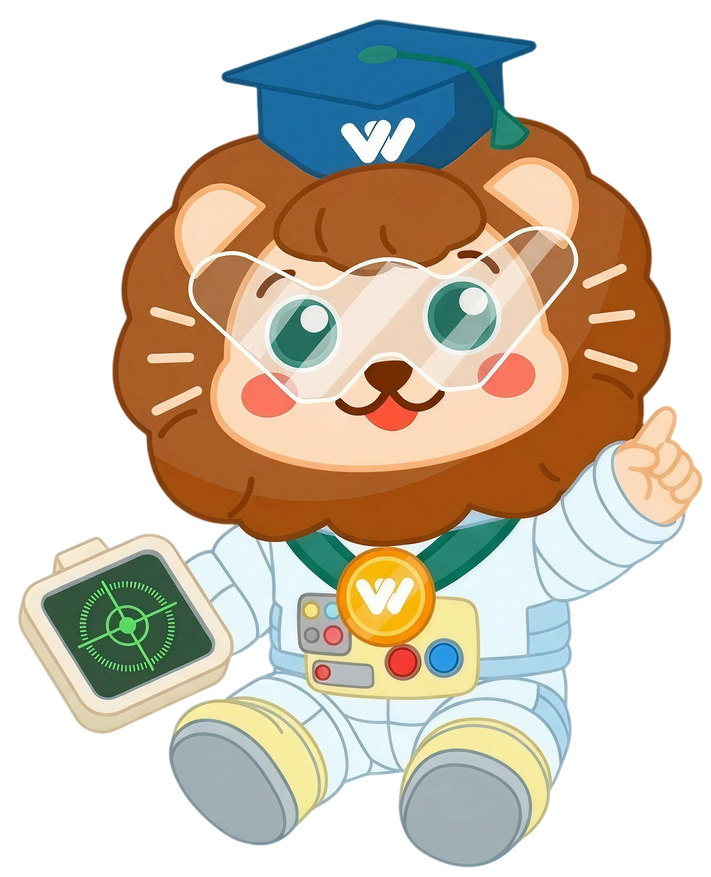 Winny มาสคอตสิงโต Winner English ยกนิ้วโป้ง